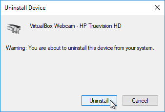 Confirm Uninstalling Device