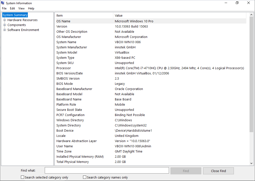 Msinfo32 System Summary